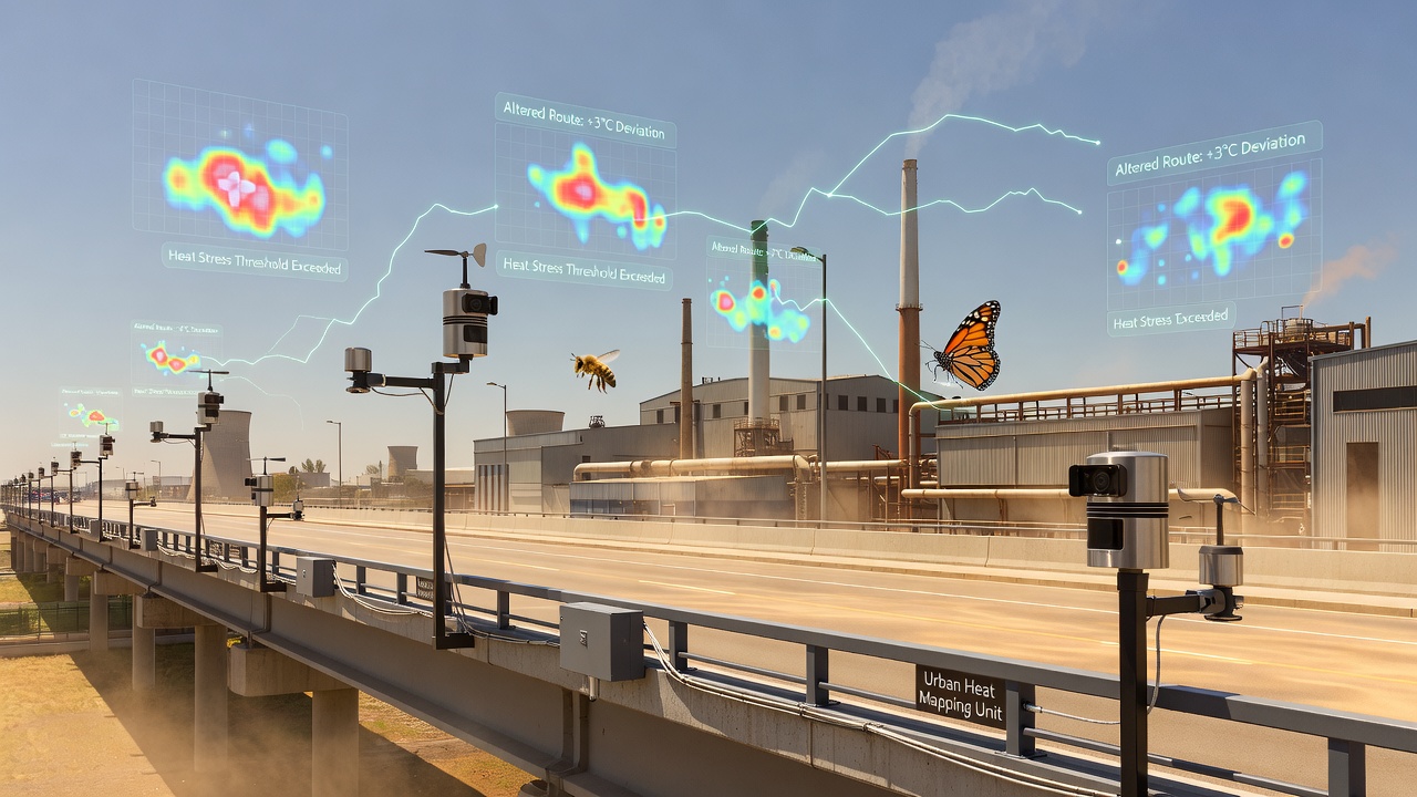 Urban Sensor Networks Reveal Shifts in Pollinator Migration Patterns Due to Industrial Heat